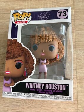 Funko Pop! Icons Whitney Houston Vinyl Figure - Pink Dress, Brown Hair
